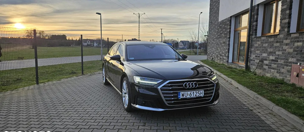 audi a8 mazowieckie Audi A8 cena 329900 przebieg: 79873, rok produkcji 2019 z Chełmek